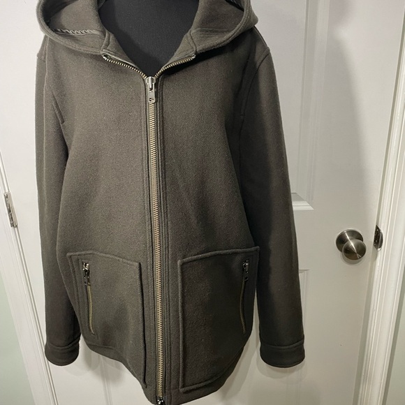 Magaschoni  Man Dark Green Hooded Jacket Size Large - Picture 2 of 10